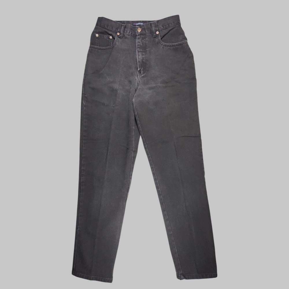 VTG 90s Bill Blass Black Denim High Waisted Mom Jeans Easy Fit Tapered Size 8